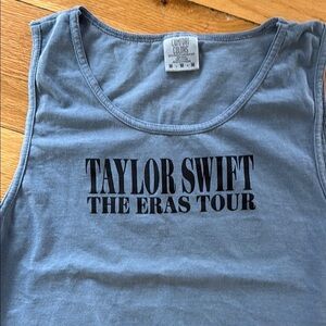 Comfort Colors Taylor Swift The Eras Tour Blue Sleeveless Tank Top M